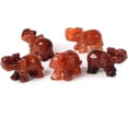thumbnail image 2 of Carved Redish Agate Gemstone Elephant Healing Crystal Guardian Statue Figurine Crafts 2 inch, 2 of 2
