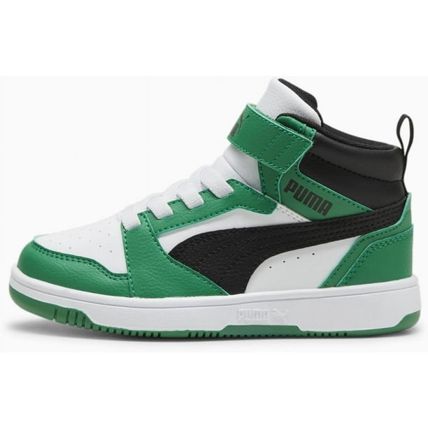 Tenis Puma Rebound V6 MID PS para Niños 17 A 21.5. 393832-V verde 19