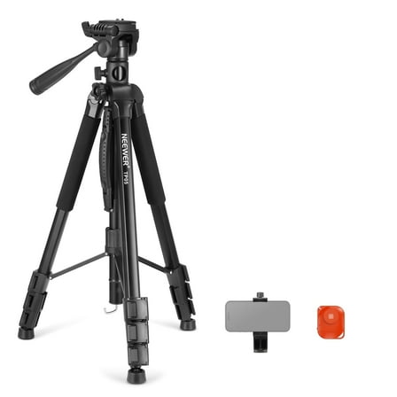 Neewer TP05 74" Tripod/Monopod - 3-Way Pan-Tilt Head, 17.6lb Load, w/Phone Holder for DSLR/iPhone