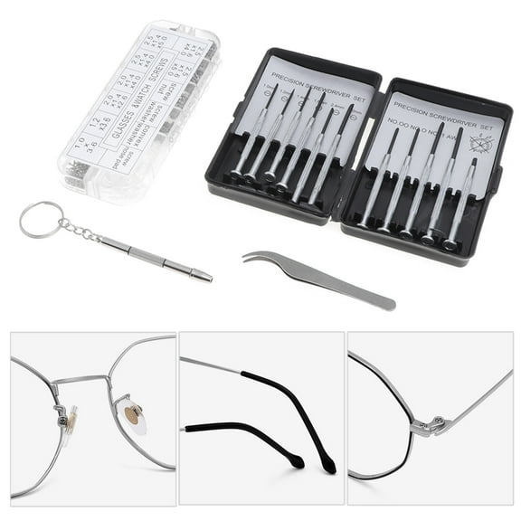 KONTONTY 1Set Assorted Color Eyeglass Repair Kit for Glasses Watches Jewelry Home Repair 11.4x9.4x1.2in
