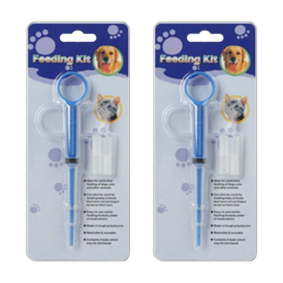 Reusable Pet Pill Syringe for Dogs Cats Rabbits - Soft Tip Medicine Feeder for Pills & Liquids, Easy-to-Use Oral Dispenser with Push Rod, 5.9 Inch Silicone Feeding Tube for Small Medium Pets