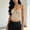Beige, variant on Solid Color Fishbone Boning Corset, Built-In Bra Waist Shaping Bustier Camisole Tank Top Daily Inner Shapewear Black 80