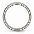 thumbnail image 2 of Titanium Grooved Beveled Edge 8mm Brushed and Polished Band Size: 12; for Adults and Teens; for Women and Men, 2 of 6