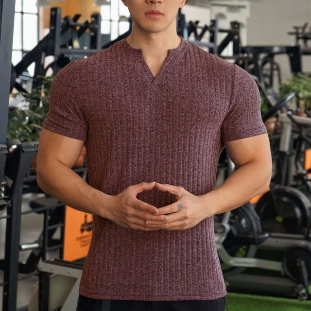 pstuiky camisetas de hombre, Camisa informal de manga corta con botones y cuello vuelto de color liso para hombre ropa de hombre s