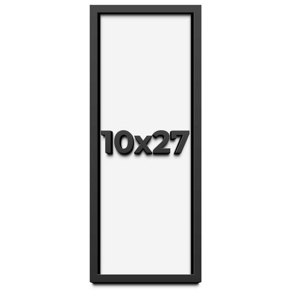10x27 Shadow Box Frame Black | 1 inches Deep Real Wood Contemporary Shadowbox Display Frame | UV