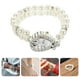 thumbnail image 2 of 2 relojes de pulsera analógicos de cuarzo con pulsera de perlas de cristal para mujer, elegantes relojes para fiestas, graduaciones y ocasiones especiales, 2 of 8