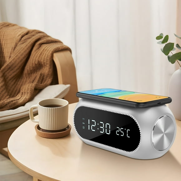 TopLLC New 15W Wireless Charger Clock Alarm Clock Temperature High Power Wireless Charging HD Digital Display Multifunctional Desktop Wireless Charging on Clearance