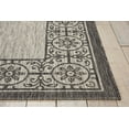thumbnail image 4 of Nourison Garden Party Indoor/Outdoor Transitional Bordered Ivory/Charcoal 7'10" x 10'6" Area Rug, (8' x 11'), 4 of 7