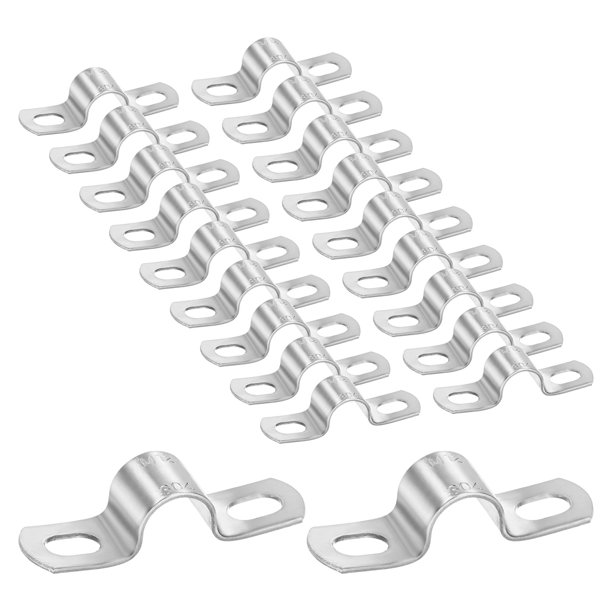 Uxcell 20-Pack Abrazaderas de Conducto, 1/2" Abrazadera de Tubería Rígida de Acero Inoxidable 304 M12 Soporte de Tubería para Fontanería