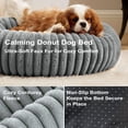 thumbnail image 2 of Cshidworld 20" Calming Donut Dog Bed for Small Dogs, Corduroy Fleece, Anti-Anxiety Plush Pet Bed, Washable Faux Fur Puppy Bed for Small & Medium Dogs and Cats, 2 of 9