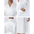 thumbnail image 6 of INSPIRE CHIC Father's Day Men's Nightdress Satin Robe Long Sleeve Tied Sleepwear Bathrobe M White, 6 of 6