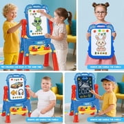 LieGorJi Easel for Kids, Toddler Easel, Double-Sided Chalk Board Kid, Kid Art Easel, Art Easel Age 4-8, Birthday Gifts for 1-3 3-5 5-8 Year Old