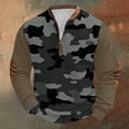 thumbnail image 2 of Men's Crew Neck Sweatshirt Classic Camouflage Print Hoodless Sweatshirt Half Zip Long Sleeve Pullover Top Mens Shirt Sweater Tops, 2 of 4