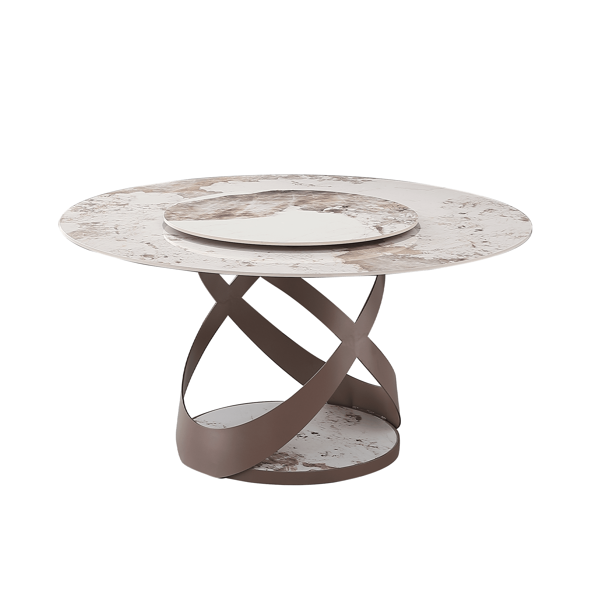 Montary Dining Table Set, Round 59" D Faux Marble Dining Table with