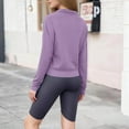 thumbnail image 3 of Stamzod Cropped Sweatshirts for Women 2025 Solid Color Quarter Zip Pullover Women Tops with Pocket Fall Fashion Must Haves Purple M, 3 of 6