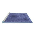 thumbnail image 2 of Ahgly Company Machine Washable Indoor Rectangle Medallion Blue Traditional Area Rugs, 7' x 9', 2 of 4