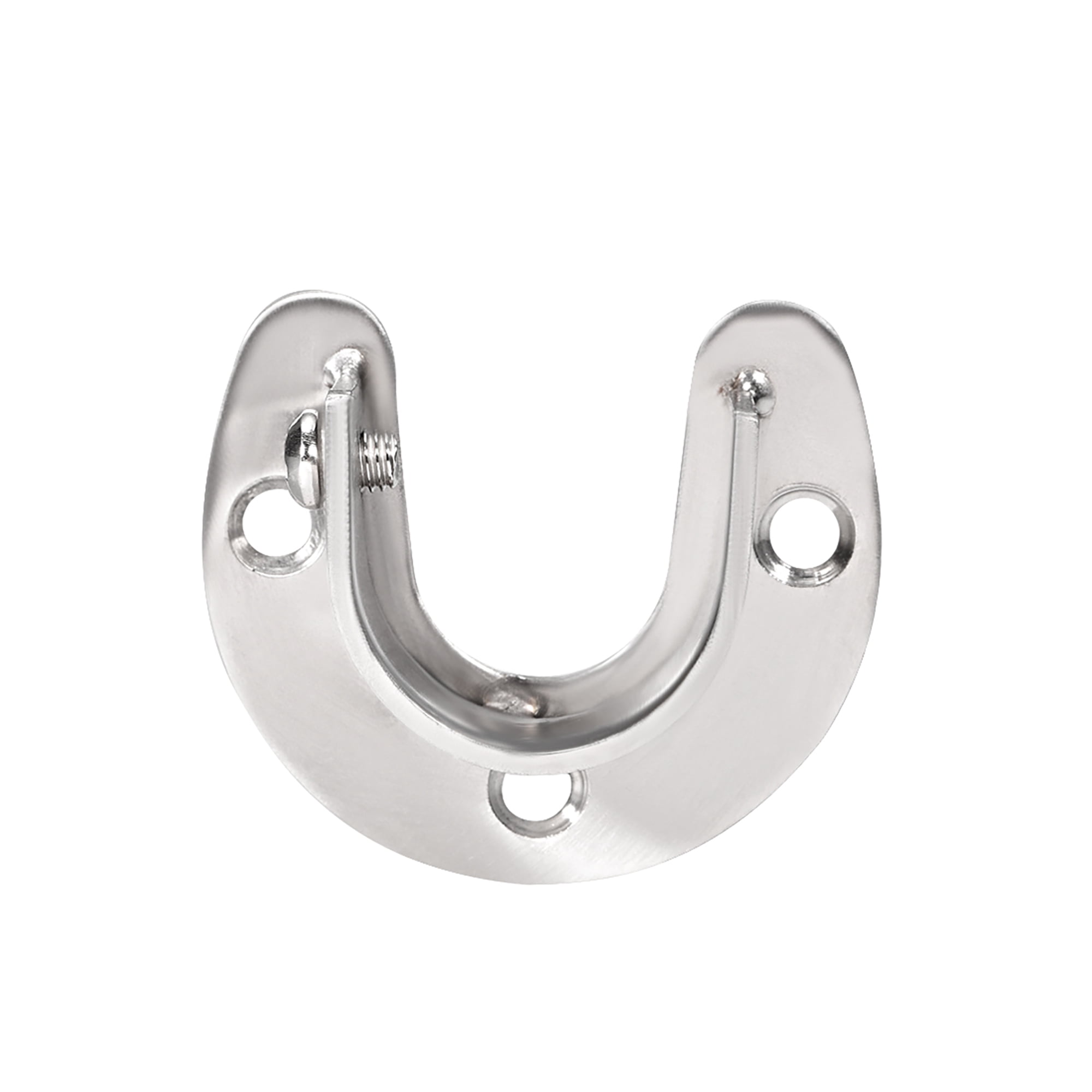 Uxcell 1.26'' Dia Closet Rod End Supports Pole Sockets Flange Rod Holder w Screws   (U-Shaped)  Stainless Steel  8 Packs