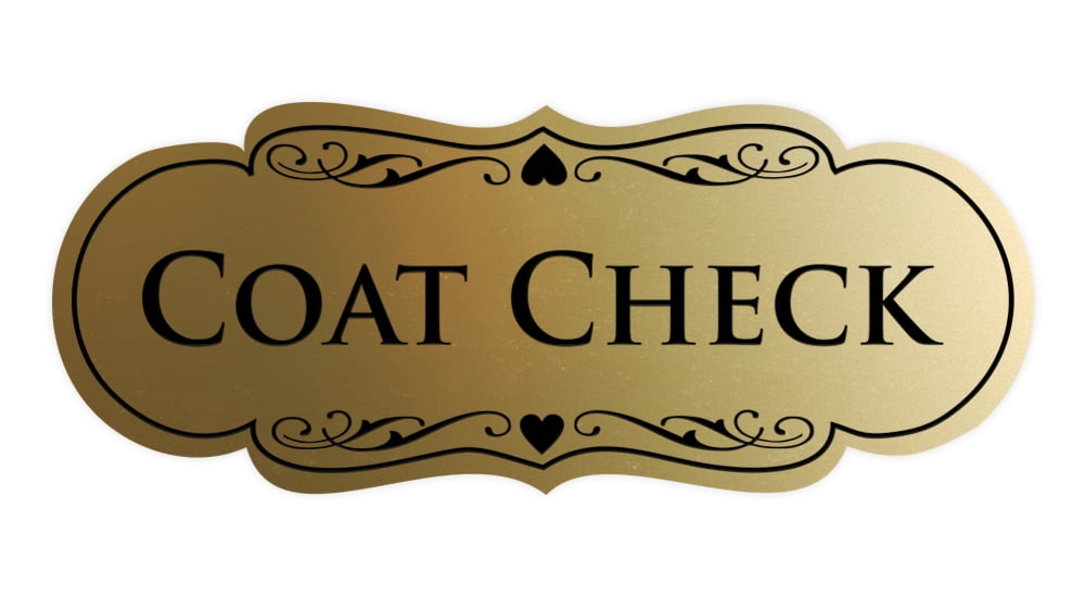Signs ByLITA Designer Coat Check Sign (Brushed Gold) - Medium - Walmart.com