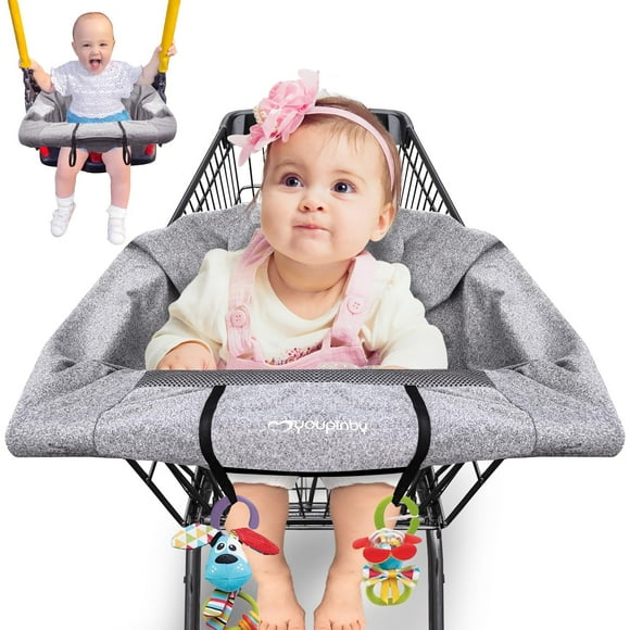 Funda 2 en 1 para carrito de compras y trona Youpinby, color gris