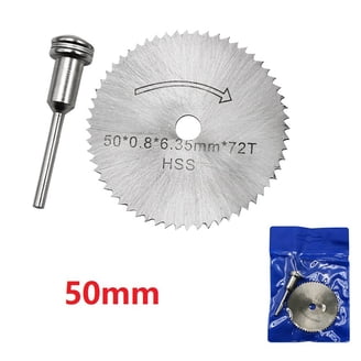 Weikeisa HSS Mini Circular Saw Blade Set - 6 Blades & Mandrels For Wood, Plastic, Soft Metal (1/8" & 1/4" Shank)