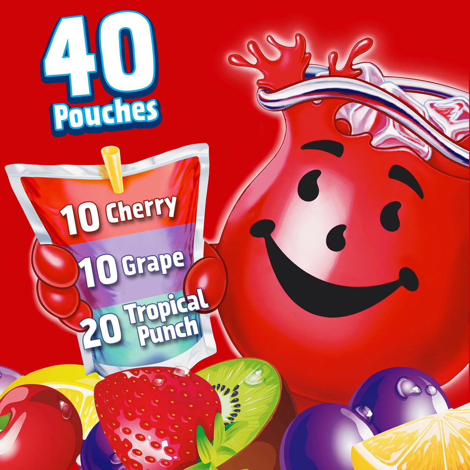 Kool-Aid Jammers Tropical Punch (6 fl. oz., 40 pk.) Grape and Cherry Artificially Flavored Soft Drink Variety Pack