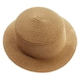thumbnail image 1 of Sombrero de paja plegable de verano para mujer, con circunferencia de 56 a 58 cm, protector solar, sombrero para el sol, sombrero de copa plana, sombrero para el sol para playa al aire libre, 1 of 5
