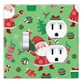 thumbnail image 1 of WIRESTER Double 1-Gang Toggle Light and 1-Gang Duplex Outlet Switch Plate/Wall Plate Cover, Light Green Happy Santa Christmas Pattern, 1 of 6