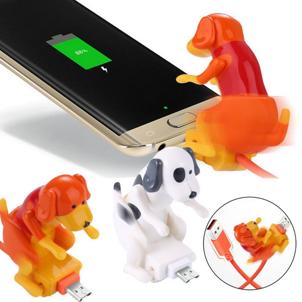 Mini Humping Spot Dog Universal Phone Cables,for iPhone,Type-C Interfacevarious Models Phones Stray Dog Charging Cable,Rogue Dog Toy Smartphone USB Cable Charger Lightning,White … 