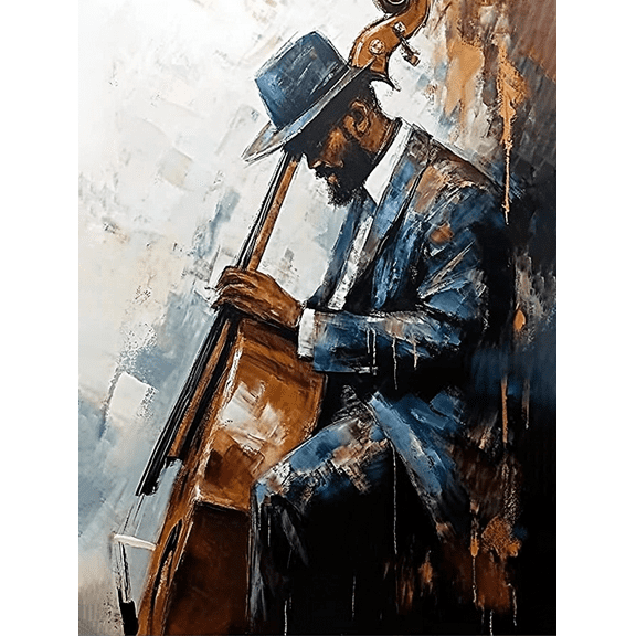 Abstract Jazz Musician Canvas Wall Art， Perfect for Living Room， Bedroom， Office， Studio， and Music Room Decoration.