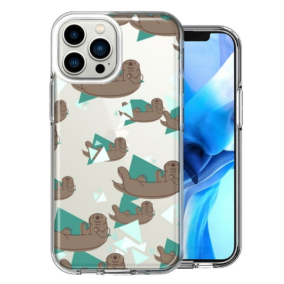 MUNDAZE For Apple iPhone 13 Pro Max Cute Otter Design Double Layer Phone Case Cover