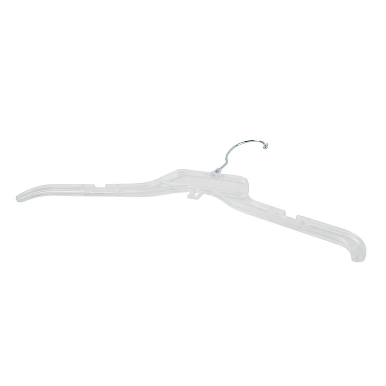 Premium Break-Resistant 17 inch Clear Plastic Dress Hangers
