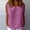 Pink, variant on Women's Cotton Linen Sleeveless Top Casual Solid Color Blouse Round Neck Tank with Collar 1 Pc Soft Fabric