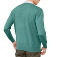thumbnail image 3 of Mens Sweater Warm Pullovers V-Neck Long Sleeve Large Size Knitting Pullover Knitwear Jumpers Sweater Mint Green XL, 3 of 3