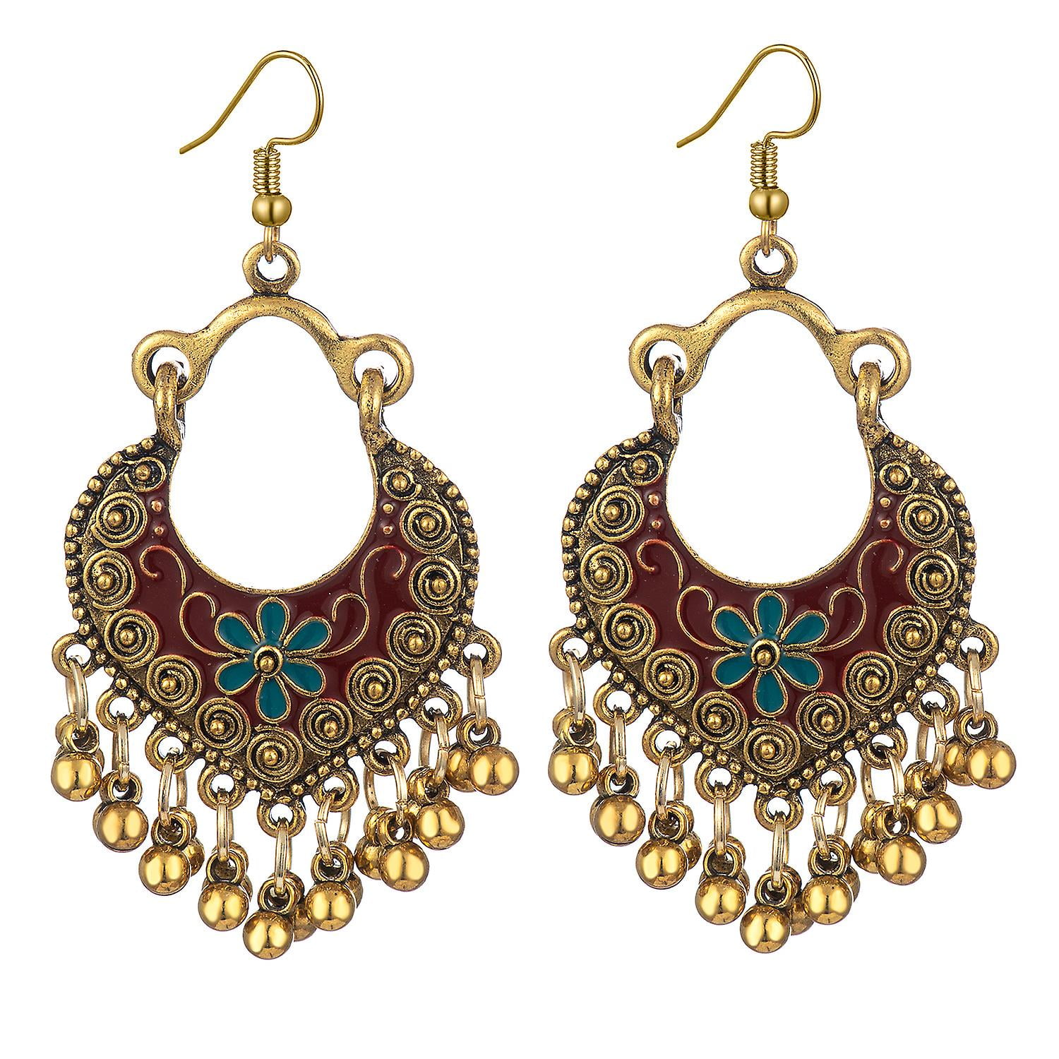 Bohemian Fashion Earrings National Style Retro Earrings Gypsy Dangle Earrings Ladies Jewelry Vintage Gold