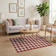 thumbnail image 3 of ODIKA 4'x6' Washable Area Rug Pet Friendly, Non-Shedding Plaid Checkered Checked Tartan Vintage Farmhouse Gingham Squares for Bedroom, Reading Nook, 3 of 7