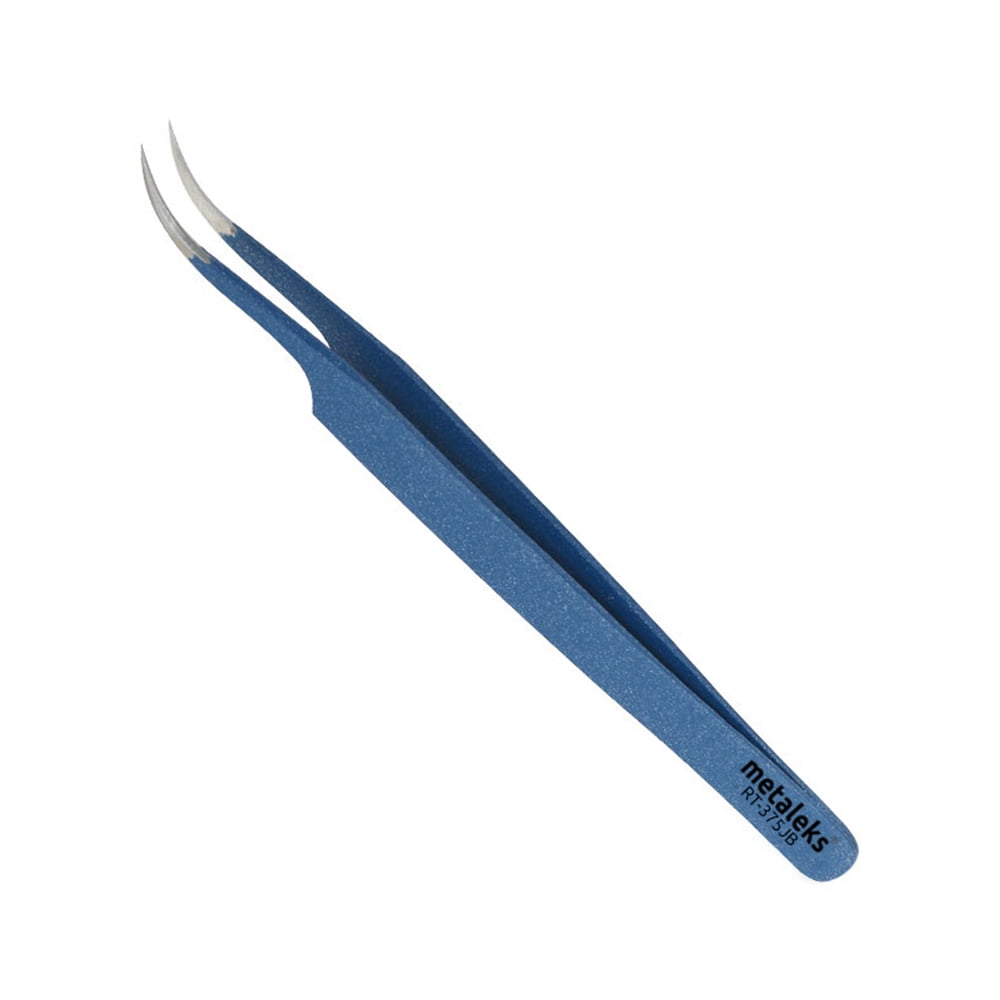 3 Pcs Kit of Eyelash Extension Tweezers In Blue Magnetic Kit - Made In Surgical Stainless Steel