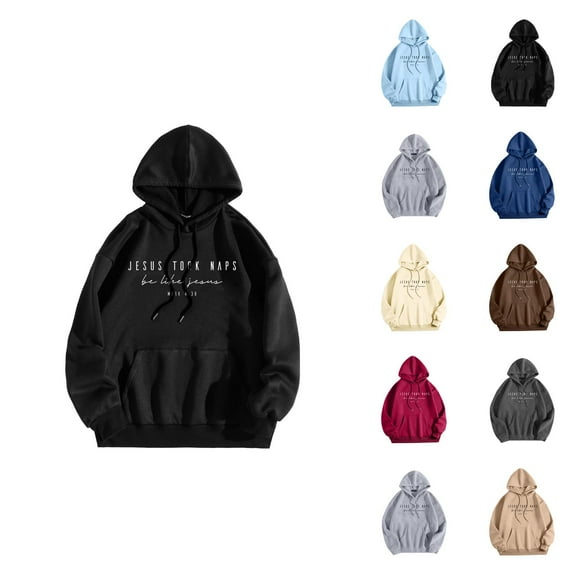 Jesus Took Naps Hoodies for Women 2025 Fall Winter Long Sleeve Christian Hooded Sweatshirt with Pockets Pullover Tops
