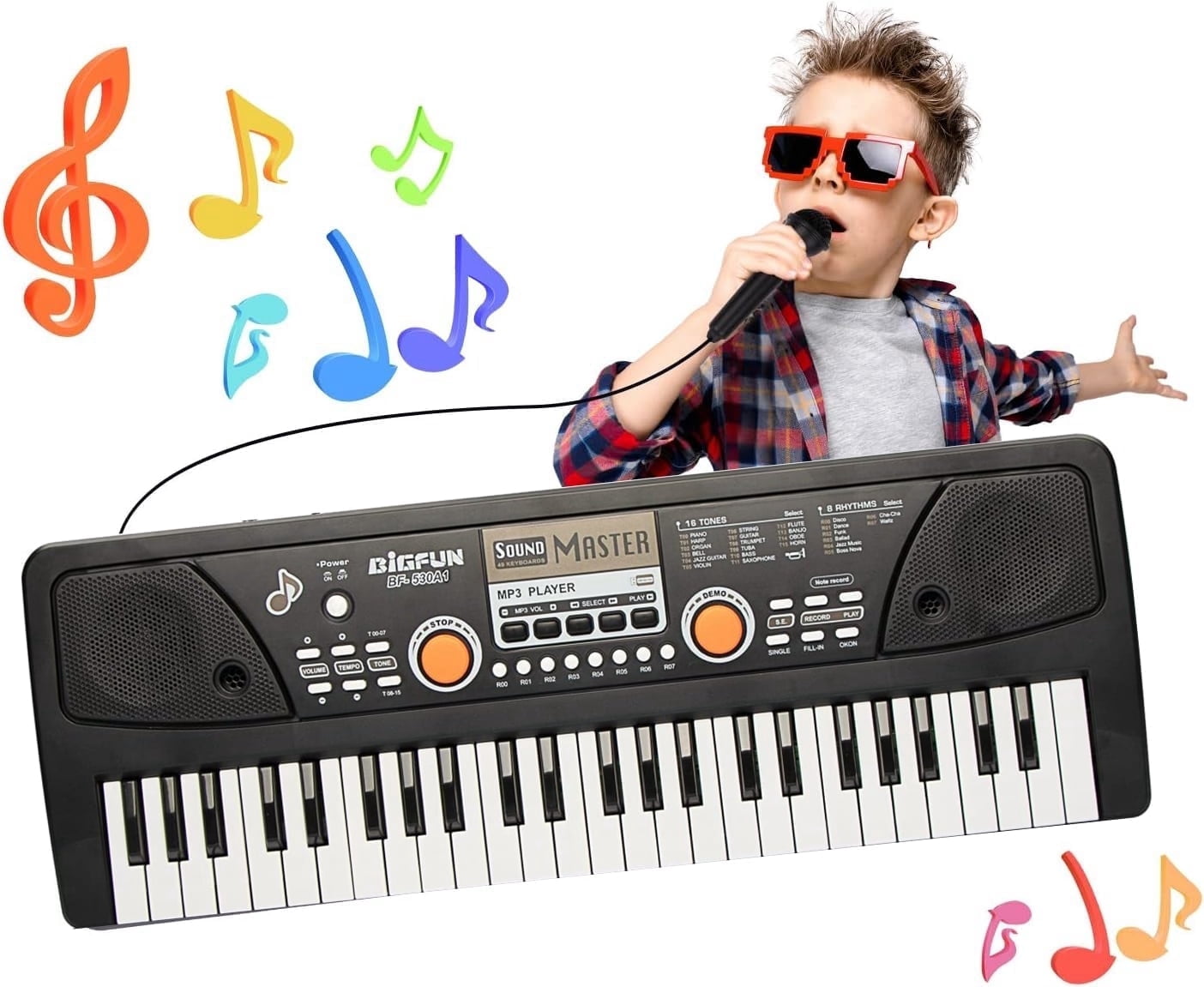Costway, Kids Electronic Keyboard, Pink, MP3 Input with Microphone