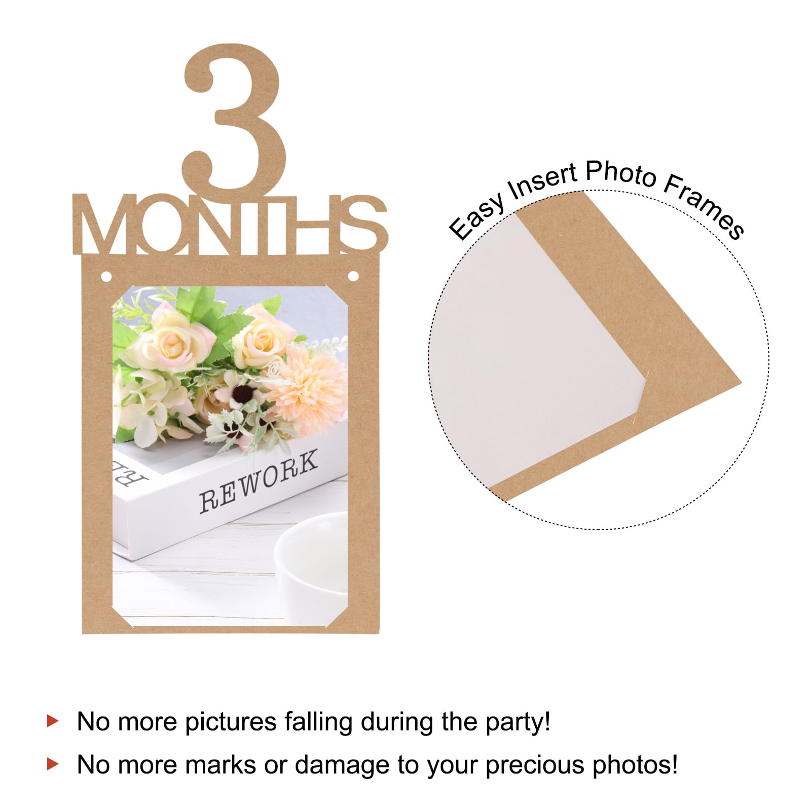 Unique Bargains Birthday Photo Banner 1 To 12 Months First Birthday Decor Beige