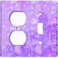 thumbnail image 4 of Metal Light Switch Plate Cover Romantic Paris Eiffel Tower Bicycle Cupid Purple PRS019, 4 of 13