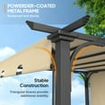 thumbnail image 5 of UBesGoo 10' x 10' Pergola Metal Dark 6 Beams Adjustable Shade Fabric Curved Top Folding Shed Khaki, 5 of 7