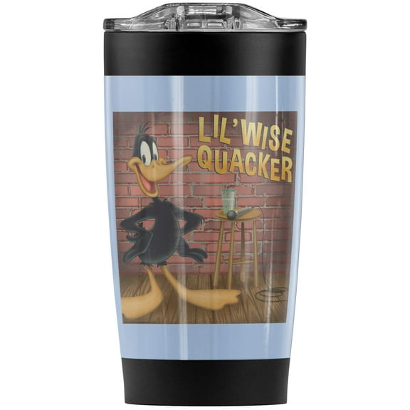 Looney Tunes Daffy Duck Lil' Wise Quacker Stainless Steel Tumbler 20 oz Coffee Travel Mug/Cup, Vacuum Insulated & Double Wall with Leakproof Sliding Lid | Great for Hot Drinks and Cold Beverages