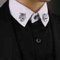 thumbnail image 2 of YIEMEEN Fashion Gentleman Tassel Brooch For Men Suit Shirt Collar Cross Chain Lapel Pin Wolf Head Retro Wedding Accessories, 2 of 15