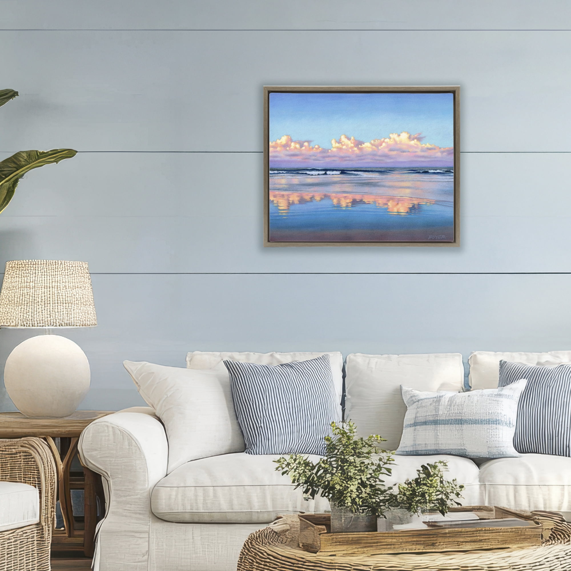Stupell Industries Cloud Illusions Reflection Brown Framed Floater Canvas Wall Art, design by Susy Boyer