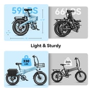 Jasion EB6 Electric Bike for Adults, 1000W Peak Motor Folding Ebike with 48V Removable Built-in Battery, Up to 50 Miles, 20 Fat Tire Foldable Electric Bicycle, UL 2849