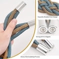 thumbnail image 2 of 2 Pack Strong Magnetic Curtain Tiebacks Upgrade Nordic Simple Style Drape Tie Backs Double Color Weave Rope Knot Decorative Curtain Holdbacks For Home, 2 of 5