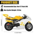 thumbnail image 4 of Floseru Kids Motorcycle,Mini Pocket Rocket Bike Youth Off Road 50cc 2-Stroke Kid Dirt Bikes with Disc Brakes Children Pocket Motorbike Gifts for Kids 8-14 Boys Girls 20MPH 170lbs, 4 of 8