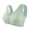 Green, variant on Womens Front Zip Ribbed Wireless Bra V Neck Wide Ruffle Strap Seamless Stretch All Day Comfort Daily Support Everyday Bras