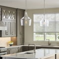 thumbnail image 3 of Kira Home Lucy 16" Modern Pendant Light + Clear Glass Vase Shade, Adjustable Hanging Height, Brushed Nickel Finish, 3 of 7
