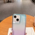 thumbnail image 3 of for iPhone 14 Case Clear, Transparent Hybrid Crystal iPhone 14 Phone Case [Hard Plastic & Soft Silicone Bumper] Acrylic Non-Yellowing Thin Slim Protective Cover for Women, Purple+Blue, 3 of 10